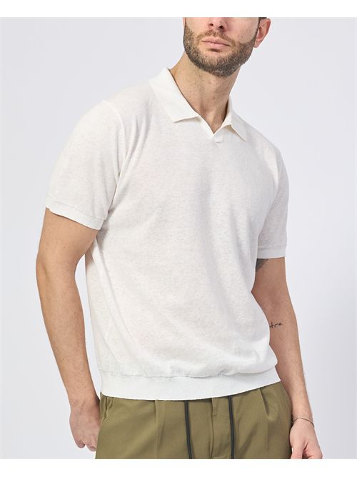 Sette/Mezzo men's polo shirt without buttons SETTE/MEZZO | 650123OFF WHITE